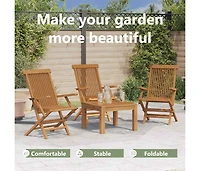 Folding Patio Chairs Set of 4 for Garden & Outdoor Teak Wood