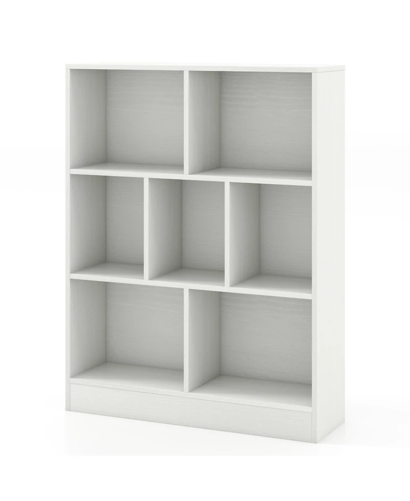 7-Section Freestanding Bookshelf for Kids Room, Classroom, Nursery, or Daycare