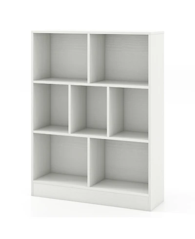 7-Section Freestanding Bookshelf for Kids Room, Classroom, Nursery, or Daycare