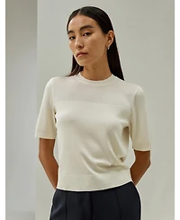 Lilysilk Women's Sophisticated Dual-Knit Silk T-Shirt