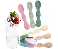Sperric 12-Pack Glass Baby Food Storage Jars with Lids, 6-Pack Silicone Self-Feeding Spoons – Bpa-Free, Leakproof, Freezer Safe
