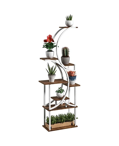 Outsunny 8 Tier Plant Sd, 62" S-Shaped Shelf, ish