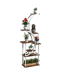 Outsunny 8 Tier Plant Sd, 62" S-Shaped Shelf, ish