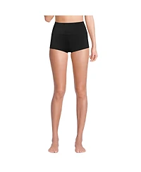 Lands' End Women's Tugless High Waisted Swim Boy Shorts