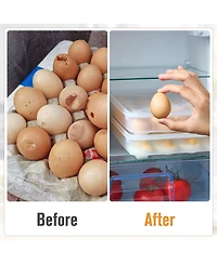 Sorbus Set of 2 Egg Containers with Lids - Clear Deviled Egg Carrier Tray