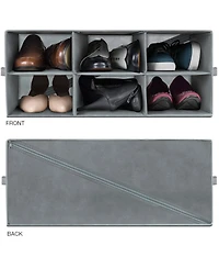 Sorbus Shoe Organizer Bin, 6 Section Cubby Shoe Shelves, Foldable Portable Detachable Closet Organizer Storage for Home Organization