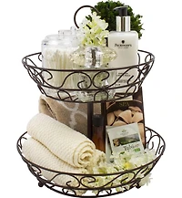Sorbus 2-Tier Metal Countertop Fruit Basket & Bowl Stand - Stylish Storage for Kitchen & Dining - Bronze