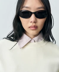 Mango Women's Short-Sleeved Fine Knit Sweater