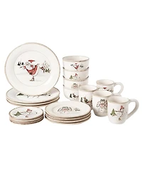 American Atelier Christmas Twig 20 Pc. Dinnerware Set, Service for 4