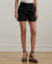 Lauren Ralph Belted Linen Shorts