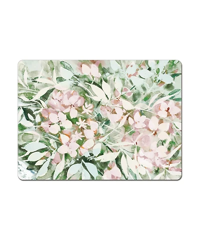 CounterArt Blushing Summer Hardboard Cork Placemats, Set of 4