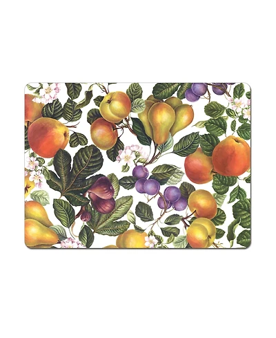 CounterArt Fruit Blossoms Hardboard Cork Placemats, Set of 4