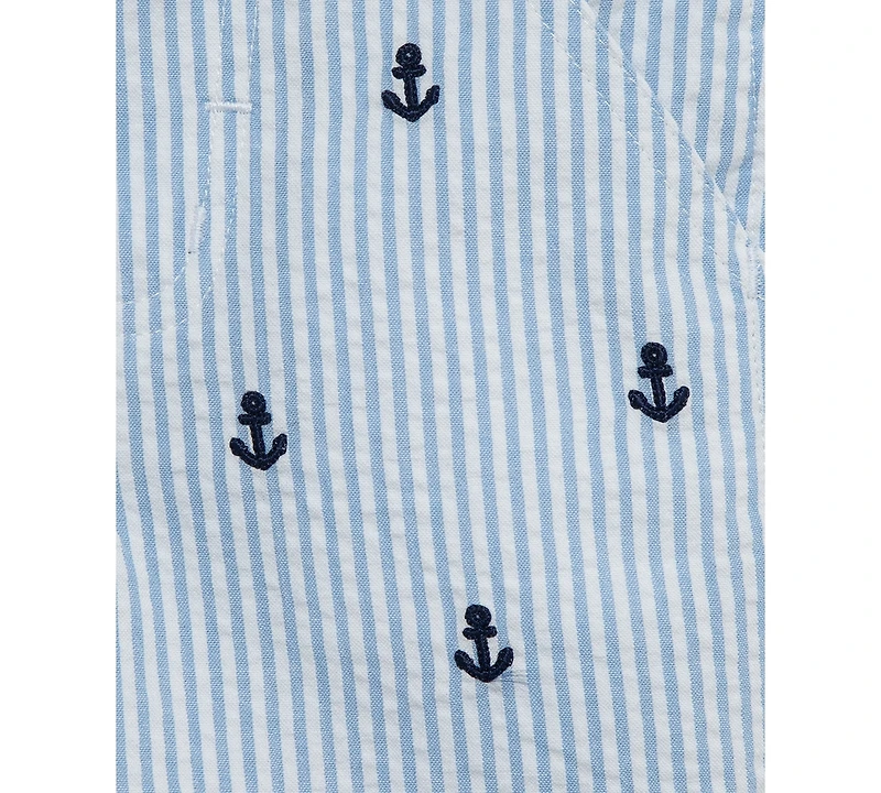 Little Me Baby Boys 2-Pc. Cotton Anchor Polo Shirt & Shorts Set