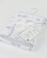 Living Textiles Baby Boys and Girls Elephant Heritage Collection Jersey Sherpa Blanket