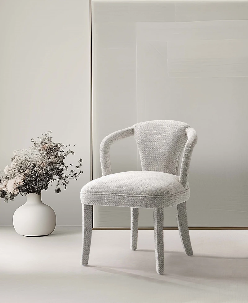 Manhattan Comfort Palmer 22.8" Modern Tweed Upholstered Dining Armchair