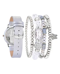 Jessica Carlyle Women's Gray Polyurethane Leather Analog Watch, 38mm