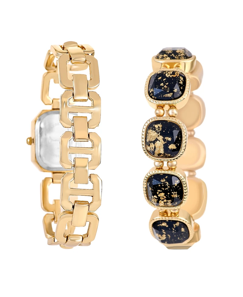 Jessica Carlyle Women's Shiny Gold Tone Metal Alloy Analog Watch, 22mm