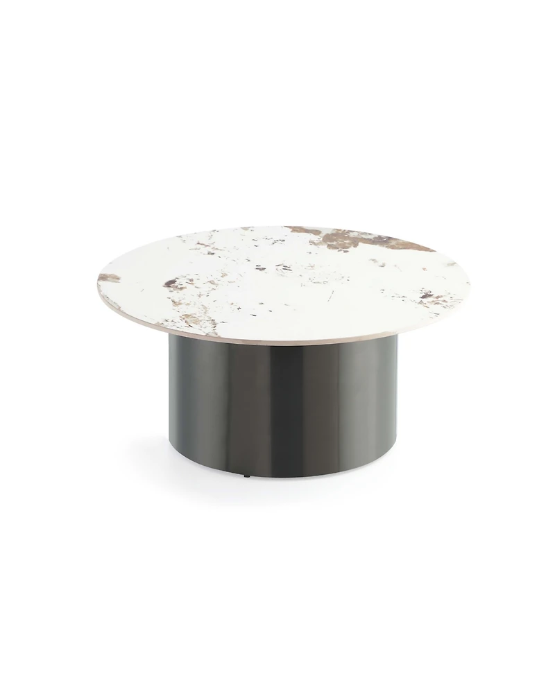 Manhattan Comfort Alondra 31.49" Modern Round Sintered Stone Top Coffee Table