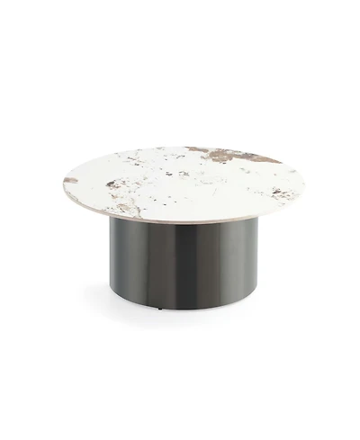 Manhattan Comfort Alondra 31.49" Modern Round Sintered Stone Top Coffee Table