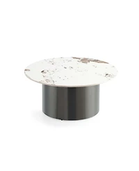 Manhattan Comfort Alondra 31.49" Modern Round Sintered Stone Top Coffee Table
