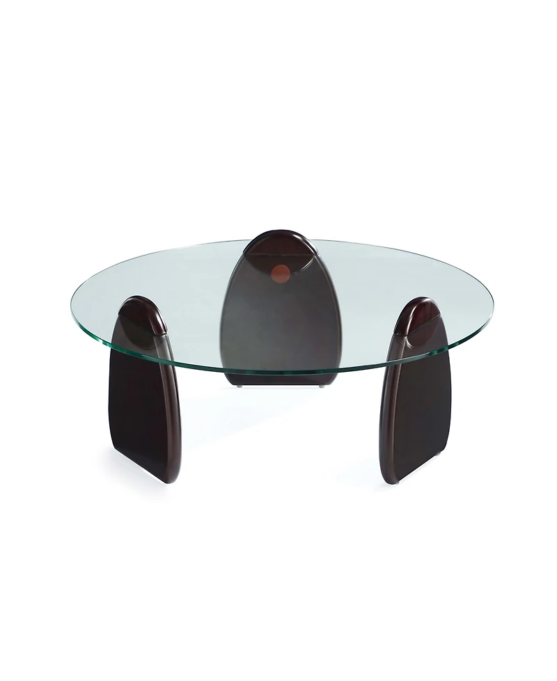 Manhattan Comfort Artesia 35.43" Modern Tempered Glass Top Coffee Table