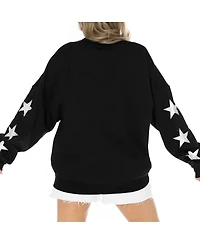 Gameday Couture Women's Black Green Bay Packers Rhinestone Star Sleeve Settle the Score Tri-Blend Pullover