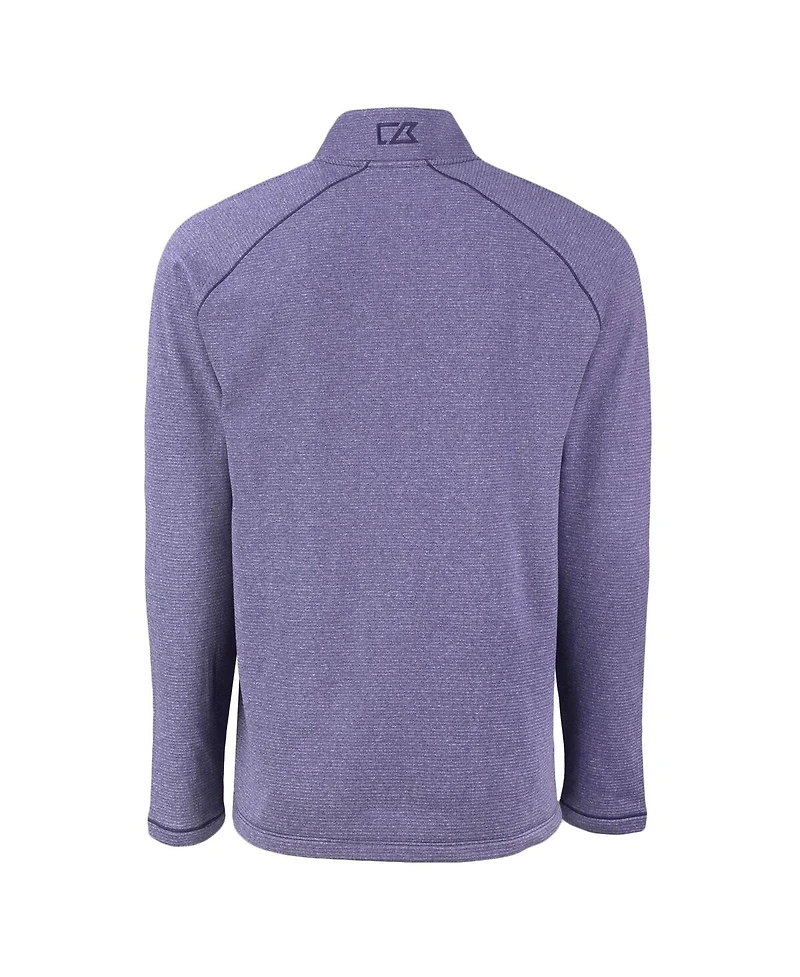 Cutter & Buck Men's Heather Purple Minnesota Vikings Peshastin Eco Fleece Tri-Blend Raglan Quarter-Zip Jacket