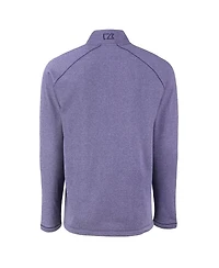 Cutter & Buck Men's Heather Purple Minnesota Vikings Peshastin Eco Fleece Tri-Blend Raglan Quarter-Zip Jacket