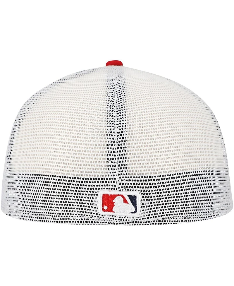 New Era Men's Red Cincinnati Reds Team Color 59FIFTY Trucker Fitted Hat