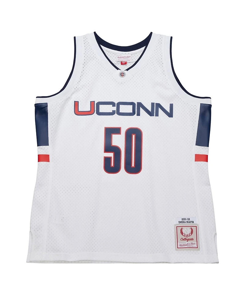 Mitchell & Ness Men's UConn Huskies Emeka Okafor White 2001/02 Swingman Replica Jersey