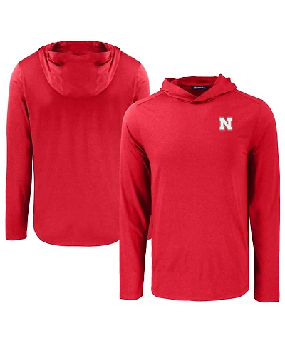 Cutter & Buck Men's Scarlet Nebraska Huskers Coastline Epic Comfort Eco Long Sleeve Hoodie T-Shirt