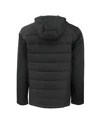 Cutter & Buck Men's Black West Virginia Mountaineers Evoke Hybrid Eco Softshell Full-Zip Hoodie Jacket