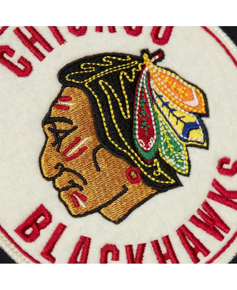 Mitchell & Ness Men's Black Chicago Blackhawks Vintage Coaches Cotton Twill Full-Zip Jacket