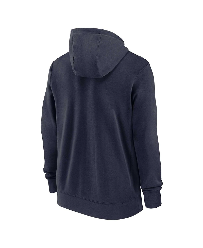 Nike Men's Navy Ole Miss Rebels 2024/25 Sideline Club Fleece Pullover Hoodie
