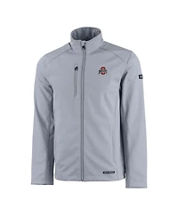 Cutter & Buck Men's Gray Ohio State Buckeyes Primary Logo Evoke Eco Softshell Full-Zip Jacket