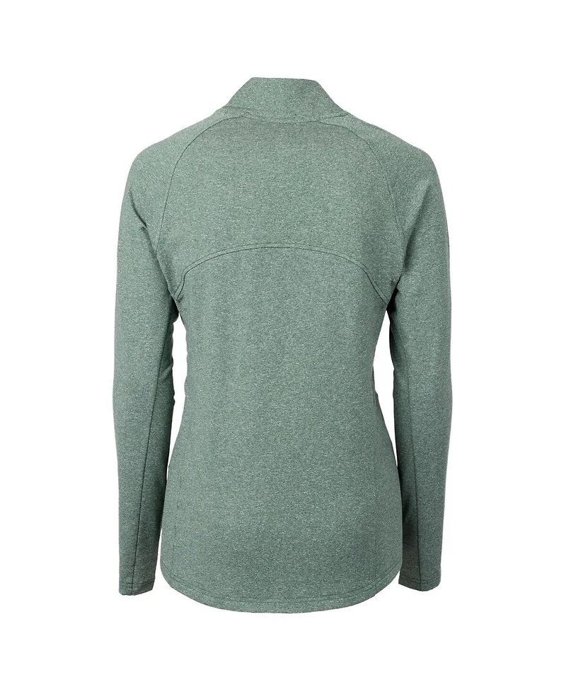 Cutter & Buck Women's Heather Green Philadelphia Eagles Gridiron Classics Logo Adapt Eco Knit Full-Zip Jacket
