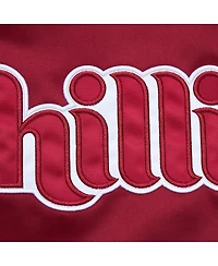 Mitchell & Ness Men's Burgundy Philadelphia Phillies Vintage Logo Satin Full-Zip Bomber Jacket