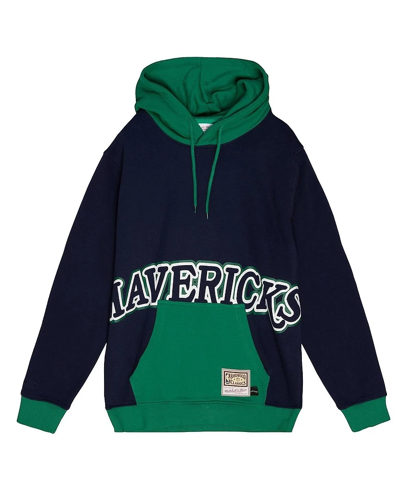 Mitchell & Ness Men's Navy Dallas Mavericks Hardwood Classics Big Face 5.0 Pullover Hoodie