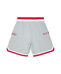 Mitchell & Ness Men's Silver Ohio State Buckeyes 1991 Alternate Authentic Shorts