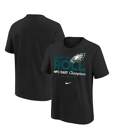 Nike Big Boys and Girls Black Philadelphia Eagles 2024 Nfc East Division Champions Locker Room Trophy Collection T-Shirt