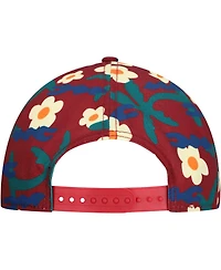 New Era Men's Crimson Chicago Bulls Vacation Floral Golfer Snapback Hat