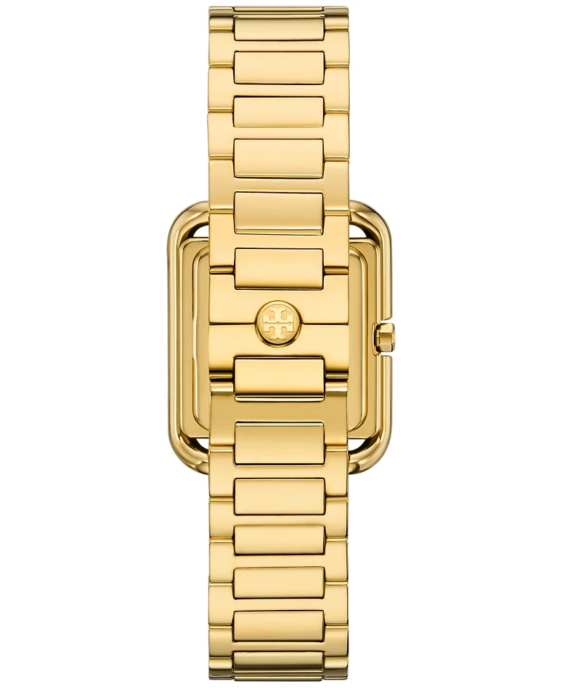 Tory Burch Women's The Kira Square Gold-Tone Stainless Steel Bracelet Watch 24mm