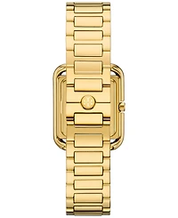 Tory Burch Women's The Kira Square Gold-Tone Stainless Steel Bracelet Watch 24mm