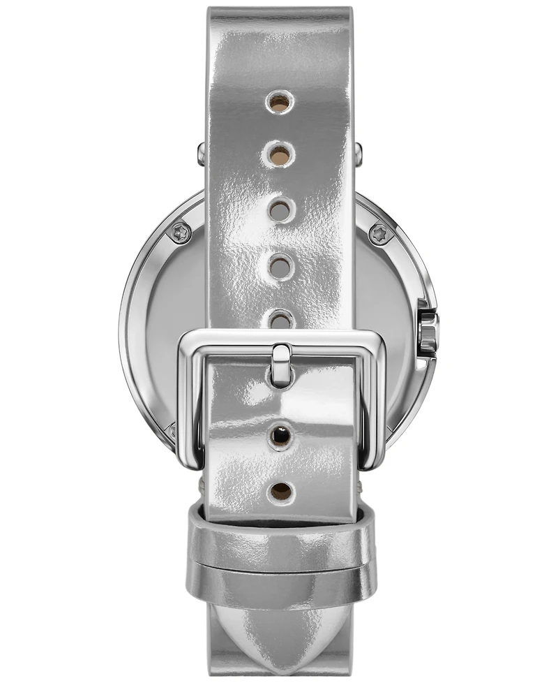 Tory Burch Women's The Pierced Silver Leather Strap Watch 36mm