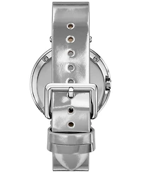 Tory Burch Women's The Pierced Silver Leather Strap Watch 36mm