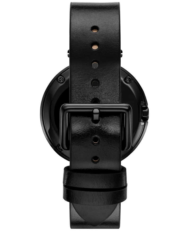 Tory Burch Women's The Pierced Black Leather Strap Watch 36mm