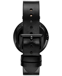 Tory Burch Women's The Pierced Black Leather Strap Watch 36mm