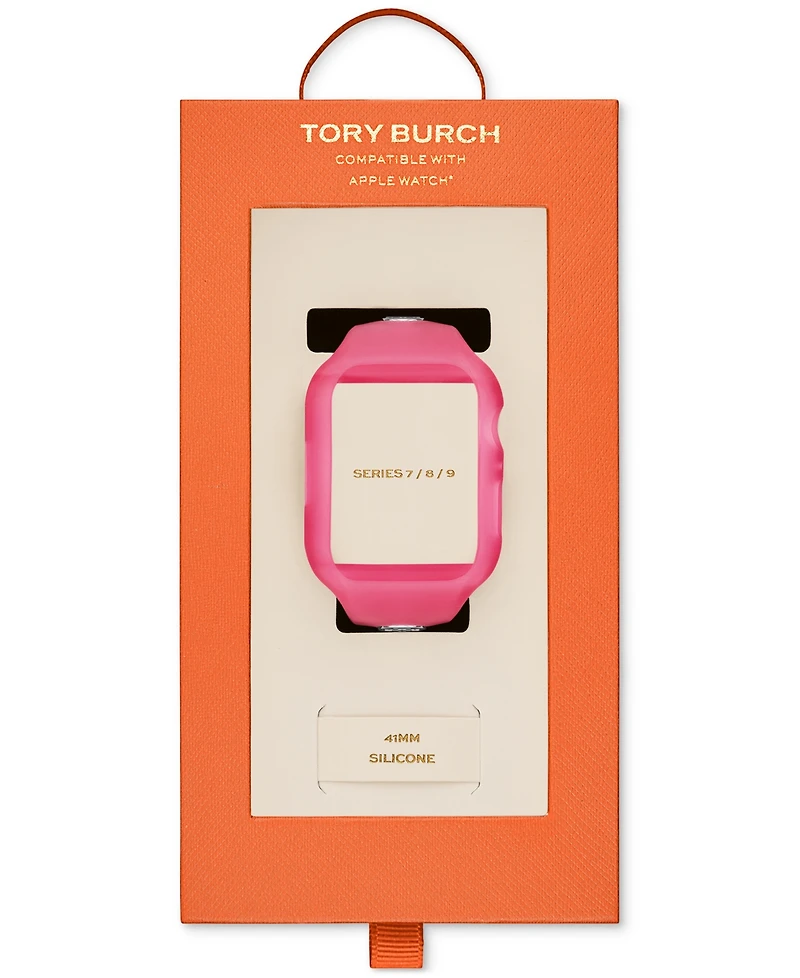 Tory Burch Women's The T Monogram Red Silicone Strap For Apple Watch 41mm