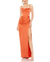 Mac Duggal Women's Bustier Side Ruched Bodycon Gown