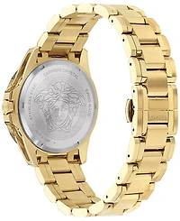 Versace Men's Swiss V-Galaxy Moonphase Gold Ion Plated Bracelet Watch 43mm